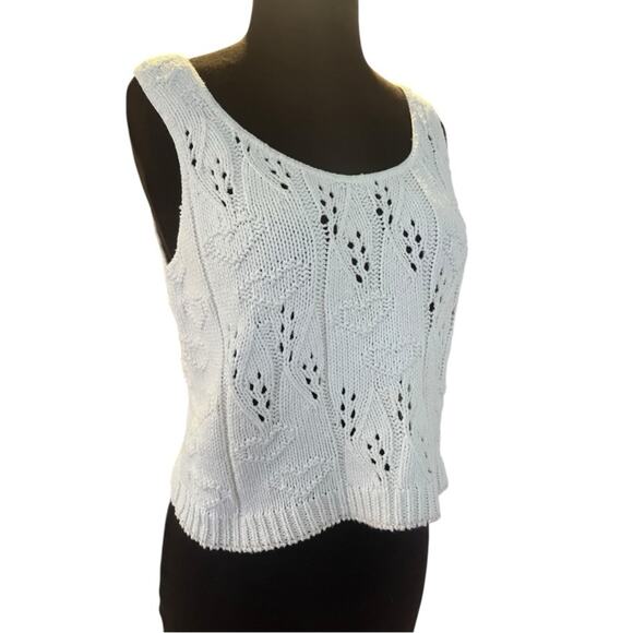 Vtg Heart Twee Crop Knit Sweater Tank Top Size S Coquette Feminine Girlhoodcore - Picture 2 of 8